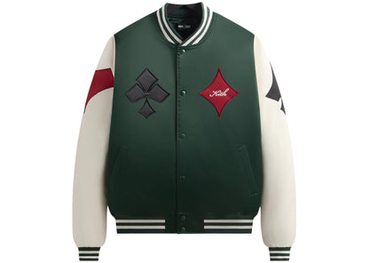 kith x batman joker satin bomber jacket ivy green