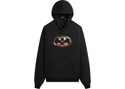 kith x batman logo vintage nelson hoodie black