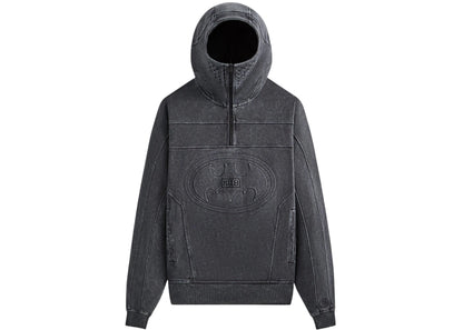 kith x batman quarter zip moto hoodie black