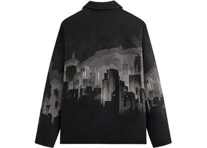 kith x batman signal tapestry coaches jacket black