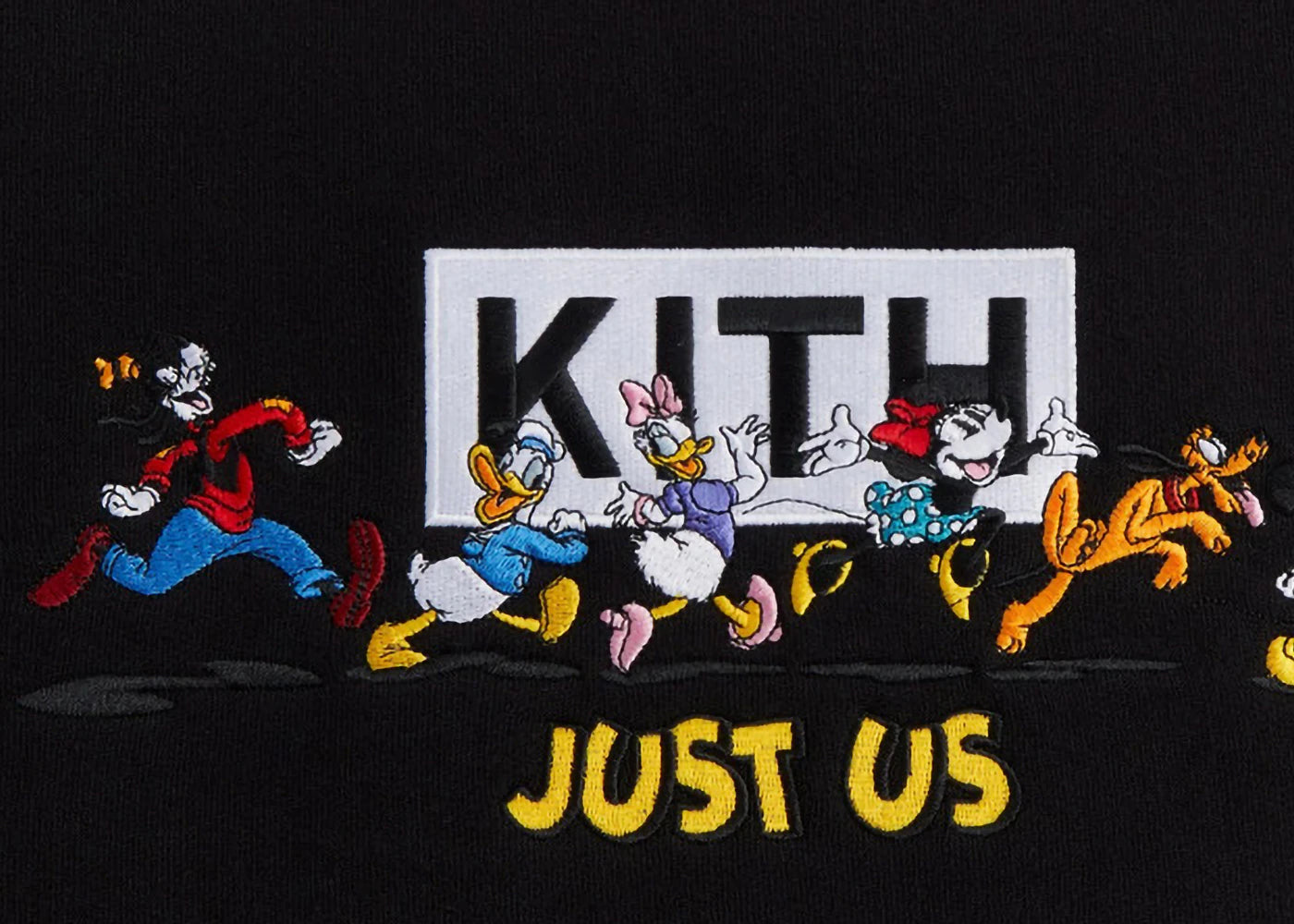 kith x disney mickey & friends family crewneck black