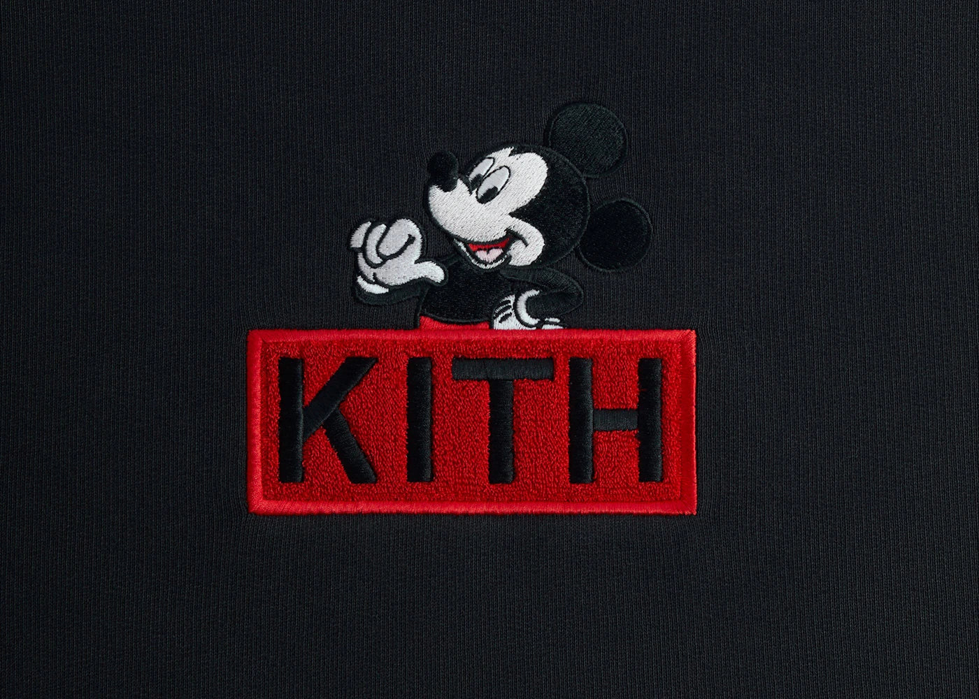 kith x disney mickey & friends mickey classic logo hoodie black