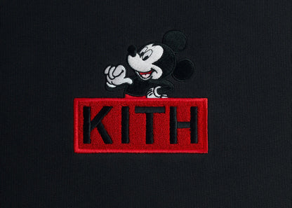 kith x disney mickey & friends mickey classic logo hoodie black