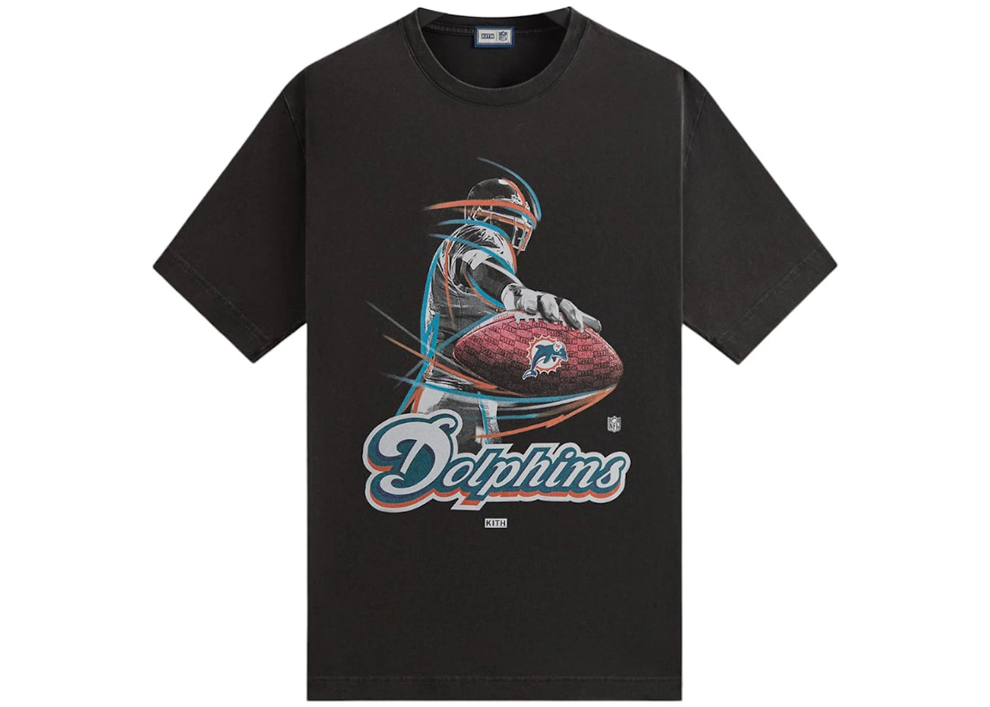 kith x nfl 47 dolphins vintage tee black