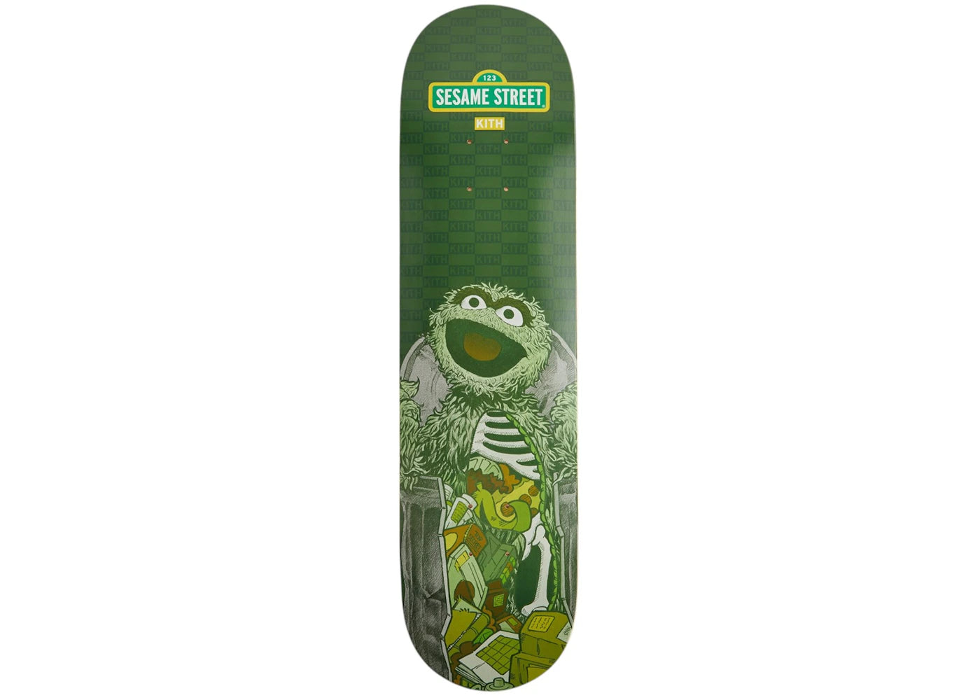 Kith X Sesame Street Oscar The Grouch Skateboard Deck Conifer