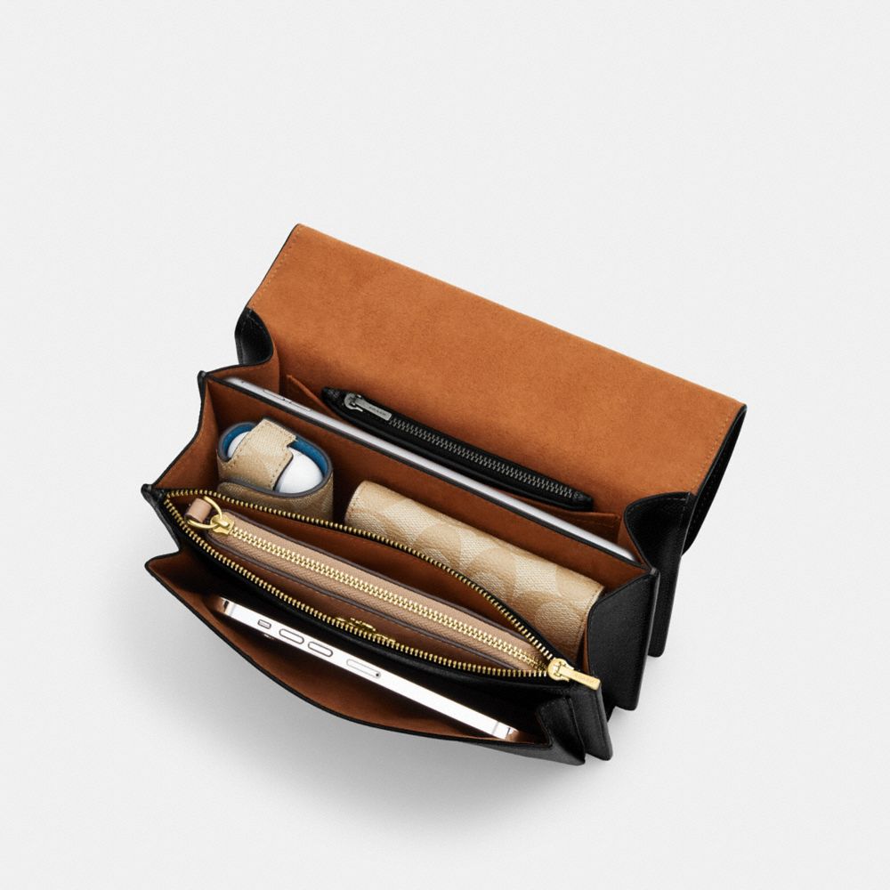 Coach Klare Crossbody Bag In Signature Canvas Gunmetal Charcoal Black