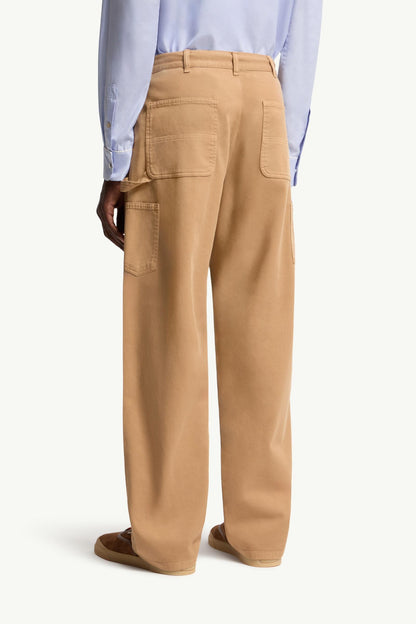 Moncler Cargo Cotton Blend Gabardine Pants Camel Beige Camel Beige