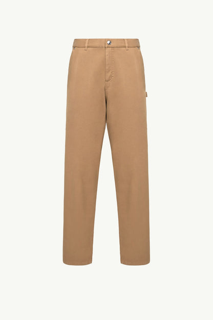 Moncler Cargo Cotton Blend Gabardine Pants Camel Beige Camel Beige