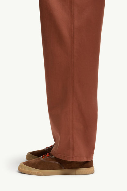 Moncler Cargo Cotton Blend Gabardine Pants Red Brown Red Brown