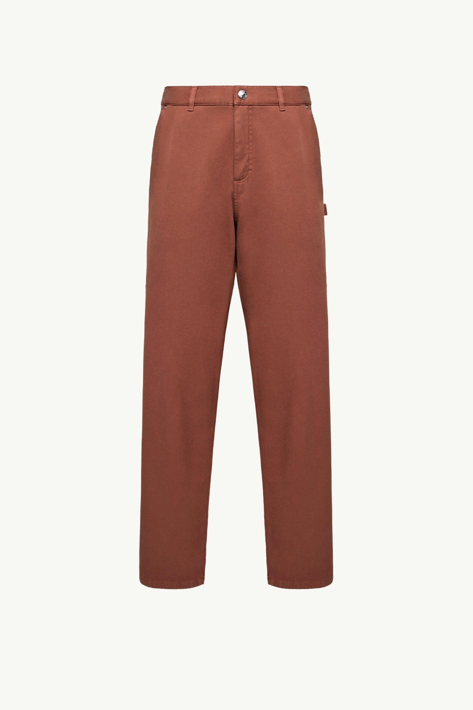 Moncler Cargo Cotton Blend Gabardine Pants Red Brown Red Brown