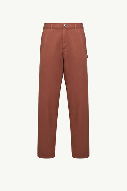 Moncler Cargo Cotton Blend Gabardine Pants Red Brown Red Brown