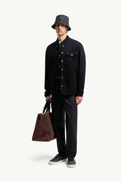 Moncler Technical Cotton Blend Pants Navy Blue Navy Blue