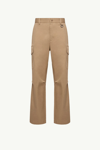 Moncler Cargo Cotton Blend Gabardine Pants Beige Beige