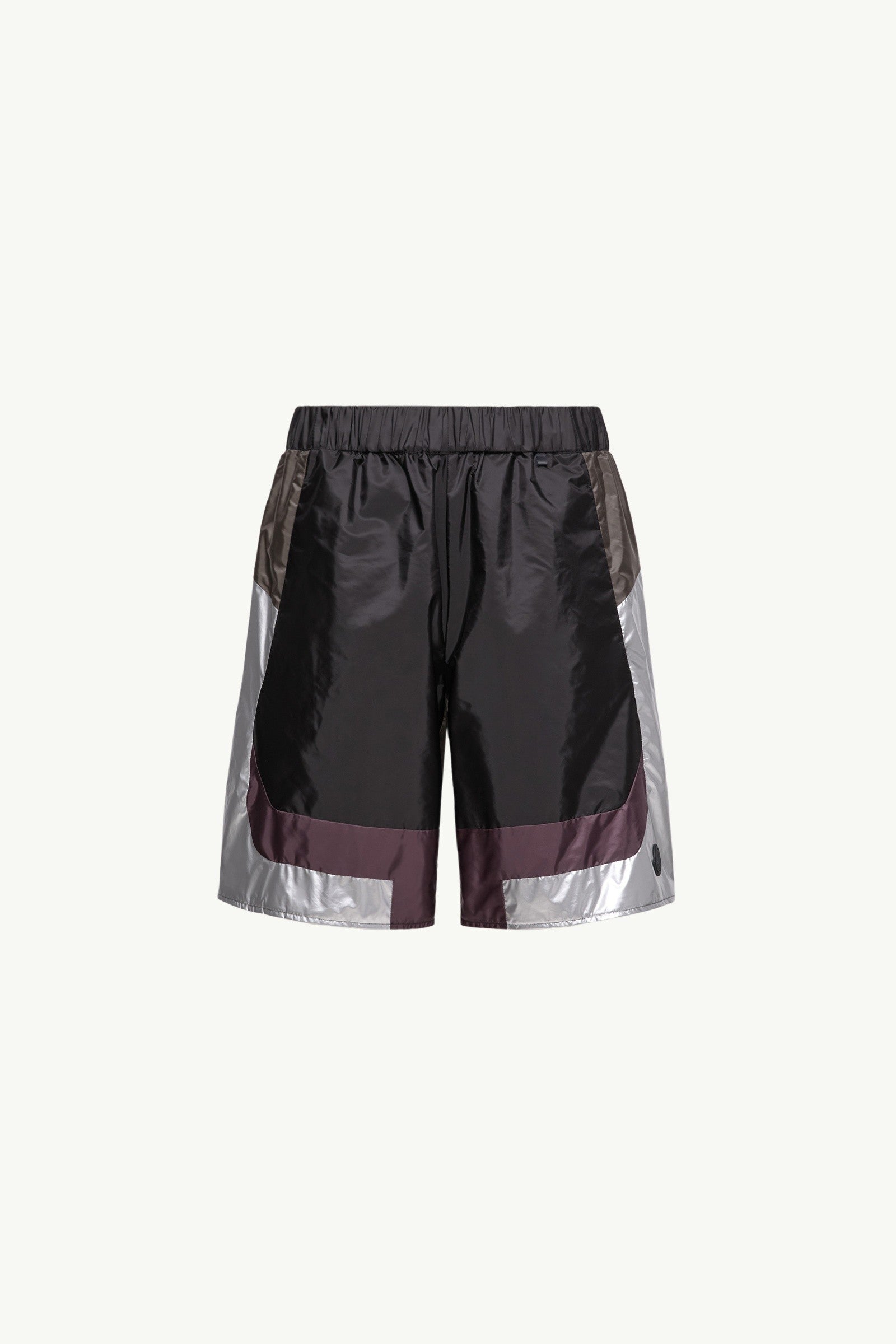 Moncler Geometric Pattern Shorts Silver Silver