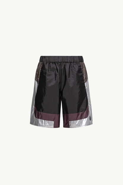 Moncler Geometric Pattern Shorts Silver Silver