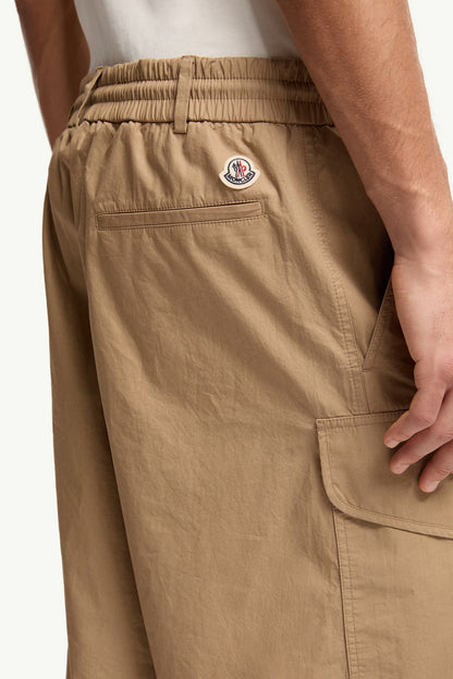 Moncler Cotton Poplin Cargo Shorts Beige Beige