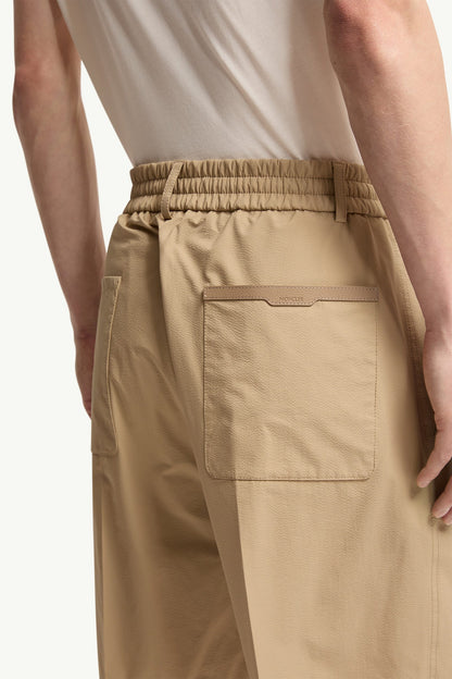 Moncler Seersucker Shorts Light Beige Light Beige