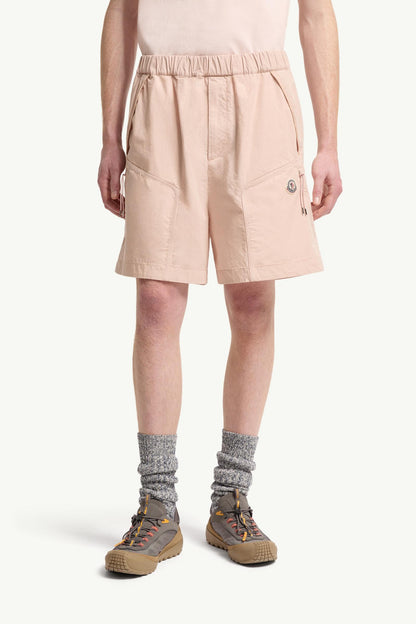 Moncler Cotton Poplin Bermuda Shorts Light Pink Light Pink