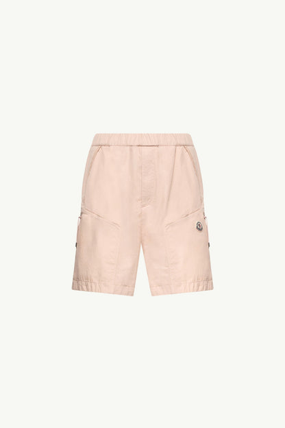 Moncler Cotton Poplin Bermuda Shorts Light Pink Light Pink