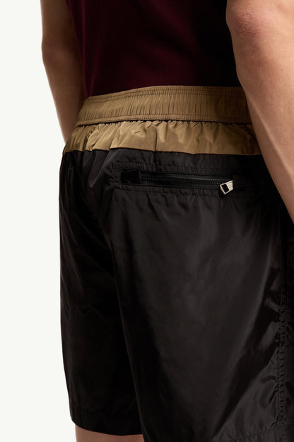Moncler Contrast Swim Shorts Black Black