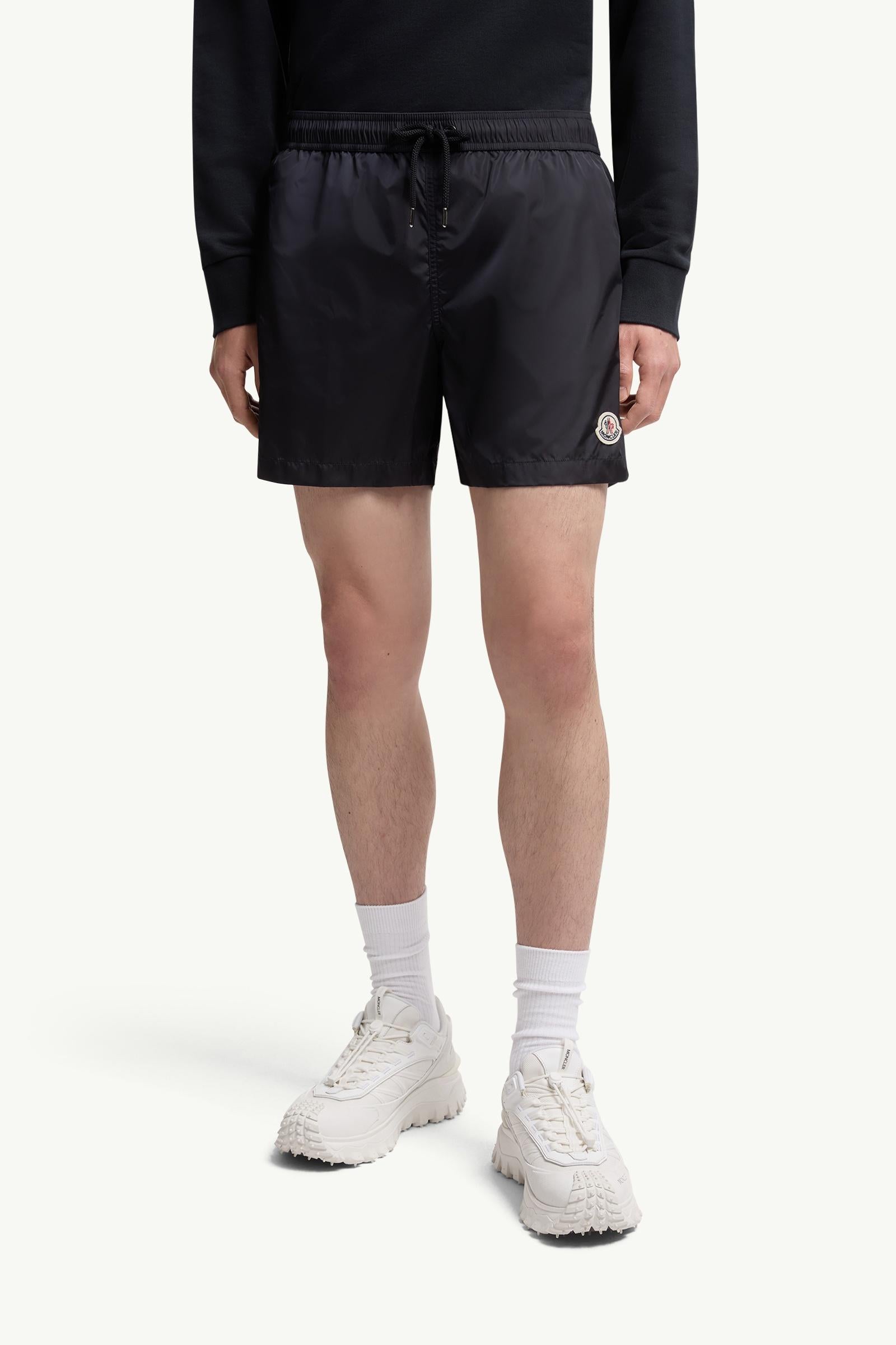 Moncler Logo Patch Swim Shorts Night Blue Night Blue