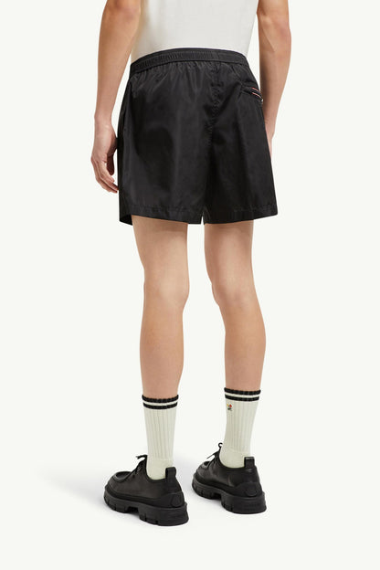 Moncler Logo Patch Swim Shorts Black Black