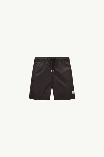 Moncler Logo Patch Swim Shorts Black Black