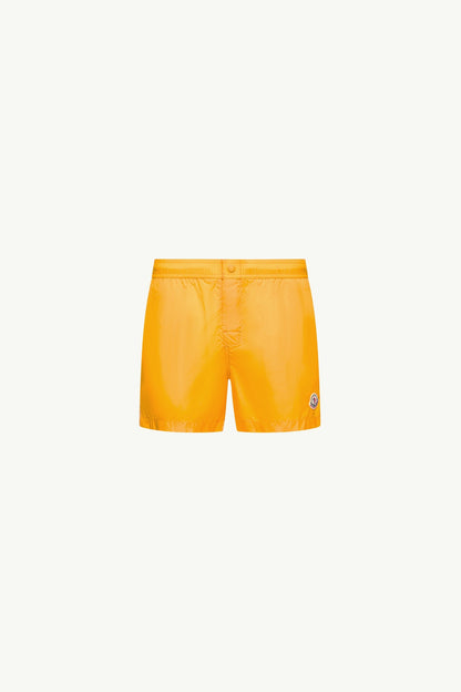 Moncler Logo Swim Shorts Yellow Yellow