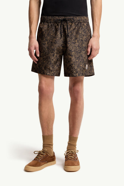 Moncler Paisley Print Swim Shorts Navy Blue Navy Blue