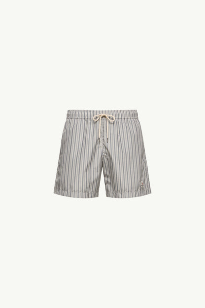 Moncler Striped Swim Shorts White & Blue White & Blue