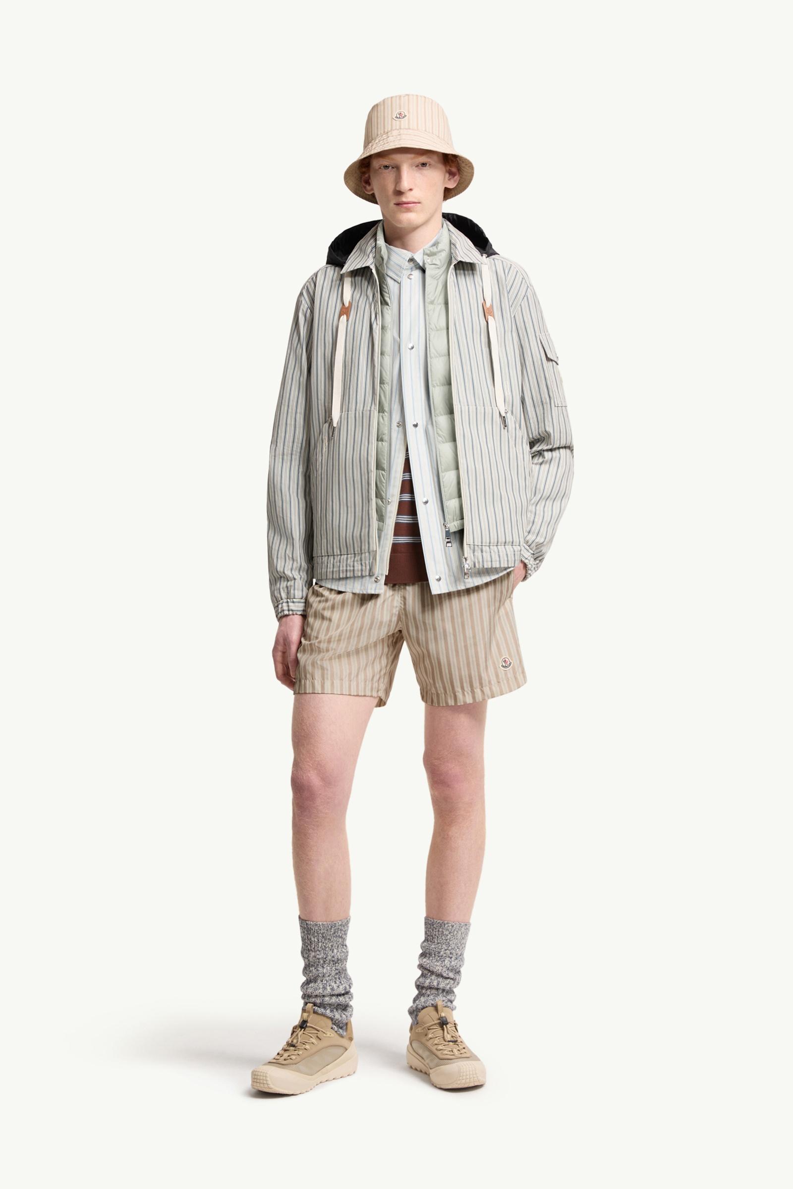 Moncler Striped Swim Shorts Light Beige Light Beige