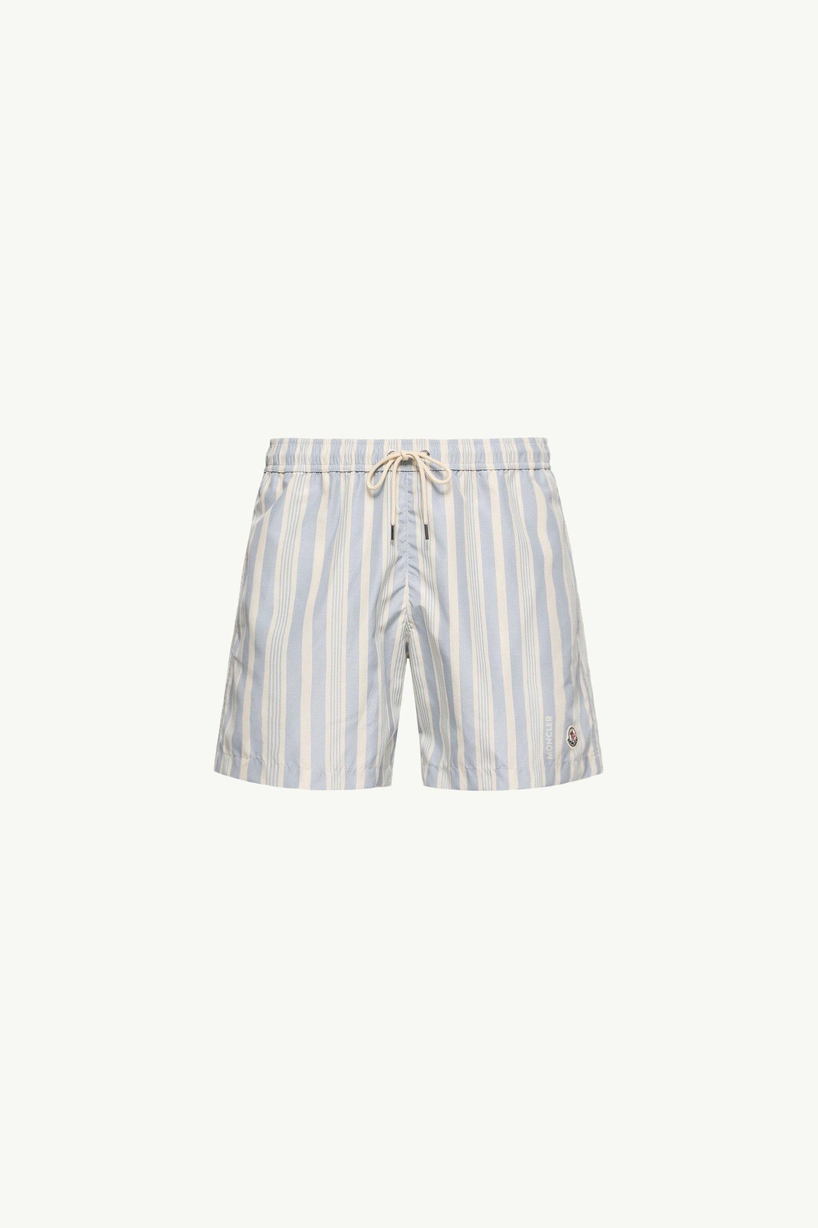 Moncler Striped Swim Shorts White & Blue White & Blue