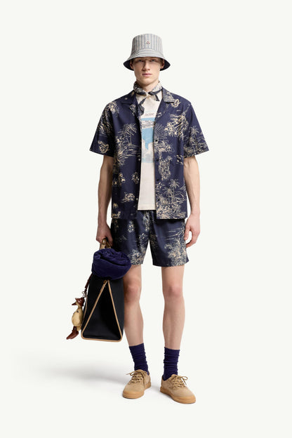 Moncler Floral Print Swim Shorts Navy Blue Navy Blue
