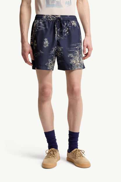 Moncler Floral Print Swim Shorts Navy Blue Navy Blue