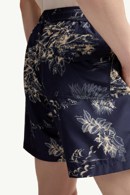 Moncler Floral Print Swim Shorts Navy Blue Navy Blue