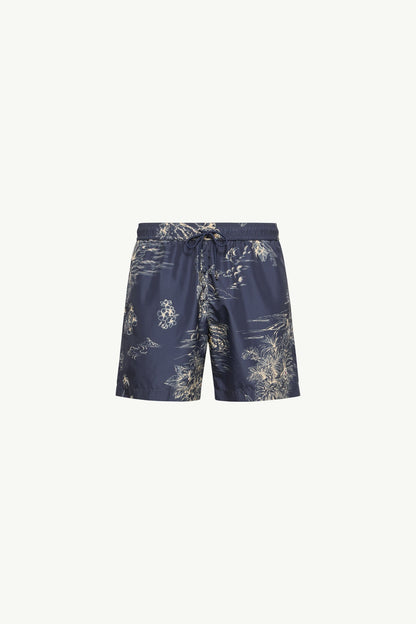Moncler Floral Print Swim Shorts Navy Blue Navy Blue