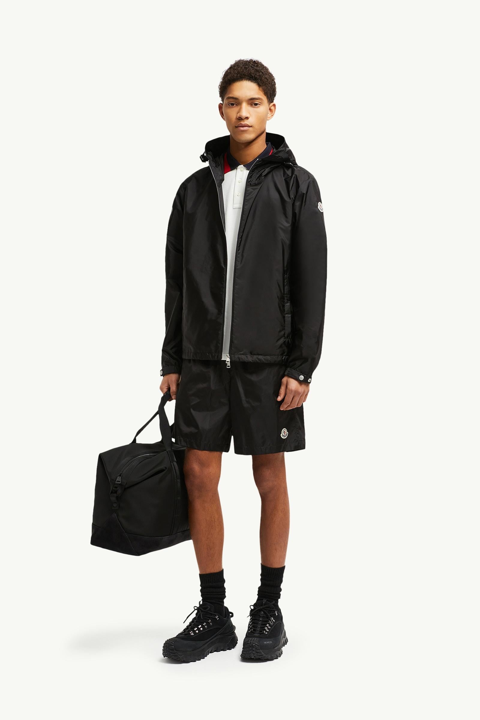 Moncler Logo Patch Swim Shorts Black Black