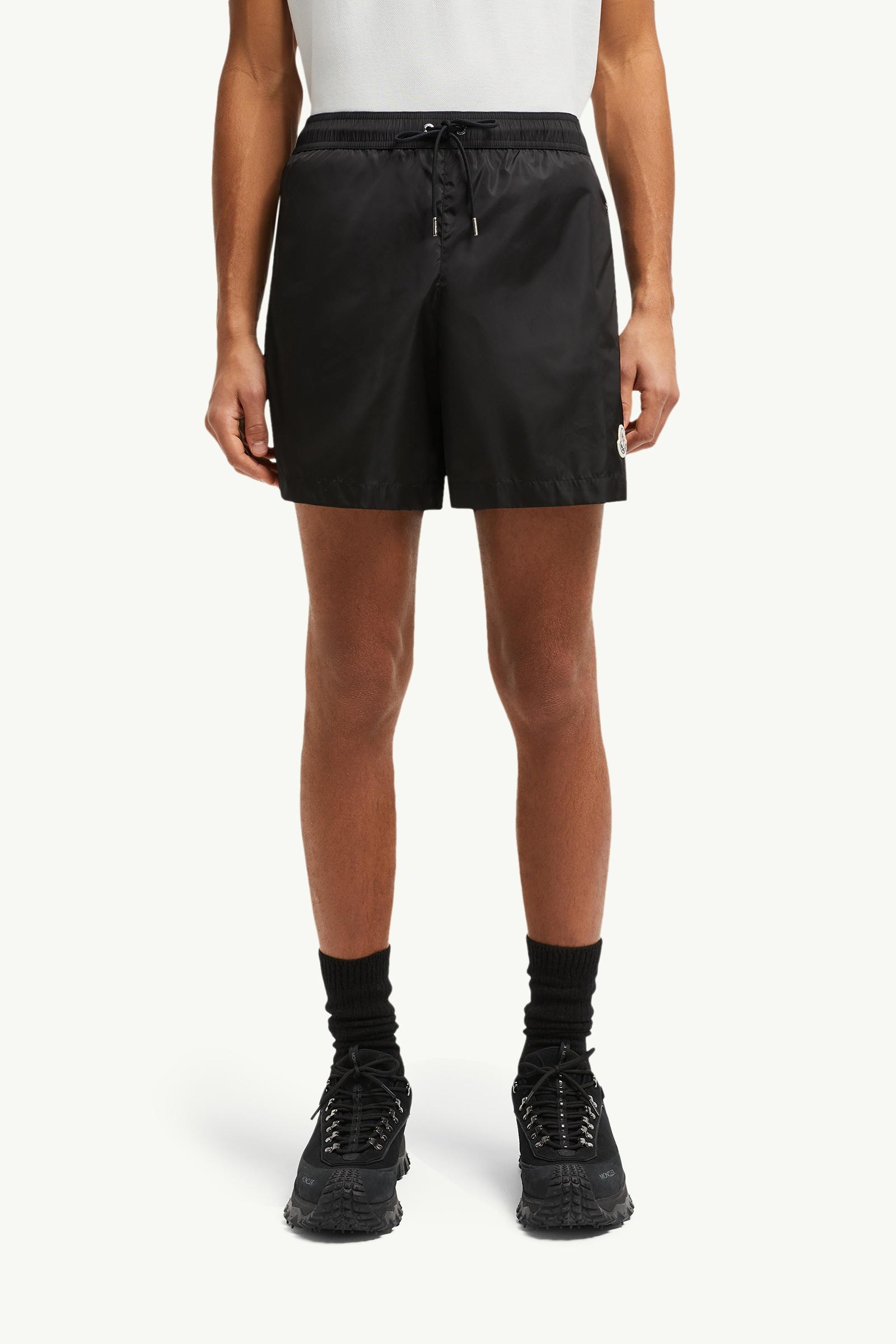Moncler Logo Patch Swim Shorts Black Black