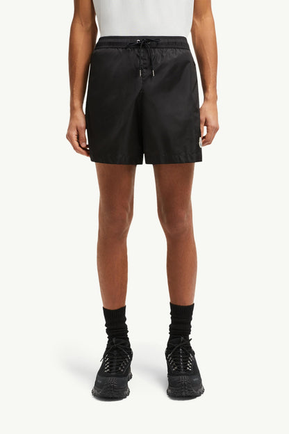 Moncler Logo Patch Swim Shorts Black Black