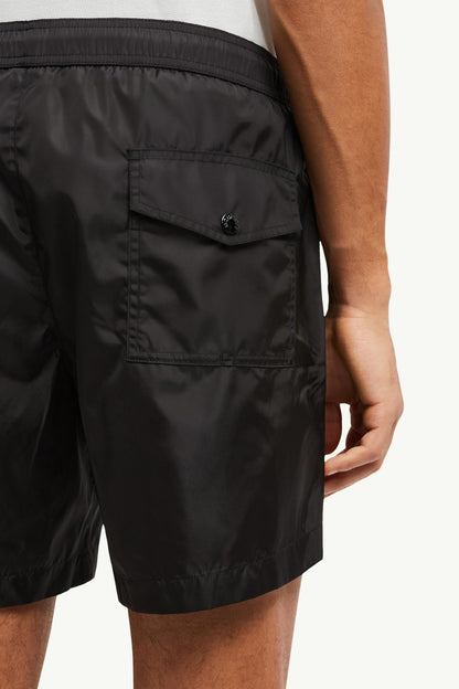 Moncler Logo Patch Swim Shorts Black Black