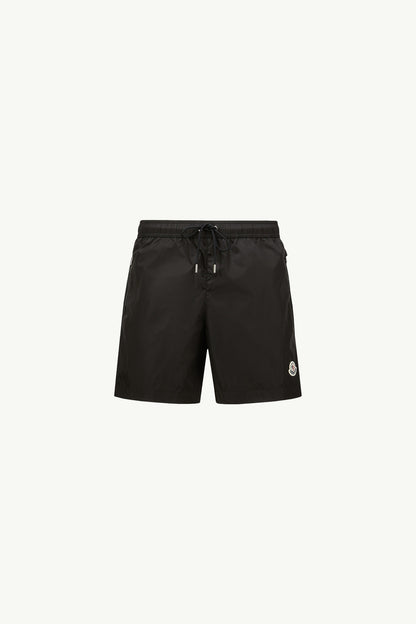 Moncler Logo Patch Swim Shorts Black Black