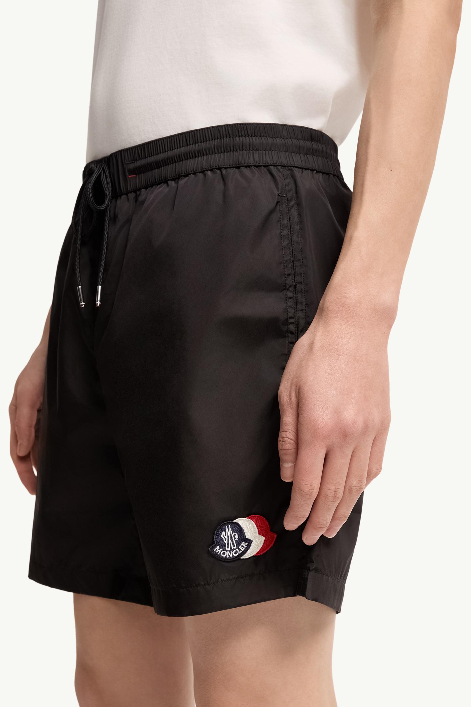 Moncler Logo Patch Swim Shorts Black Black