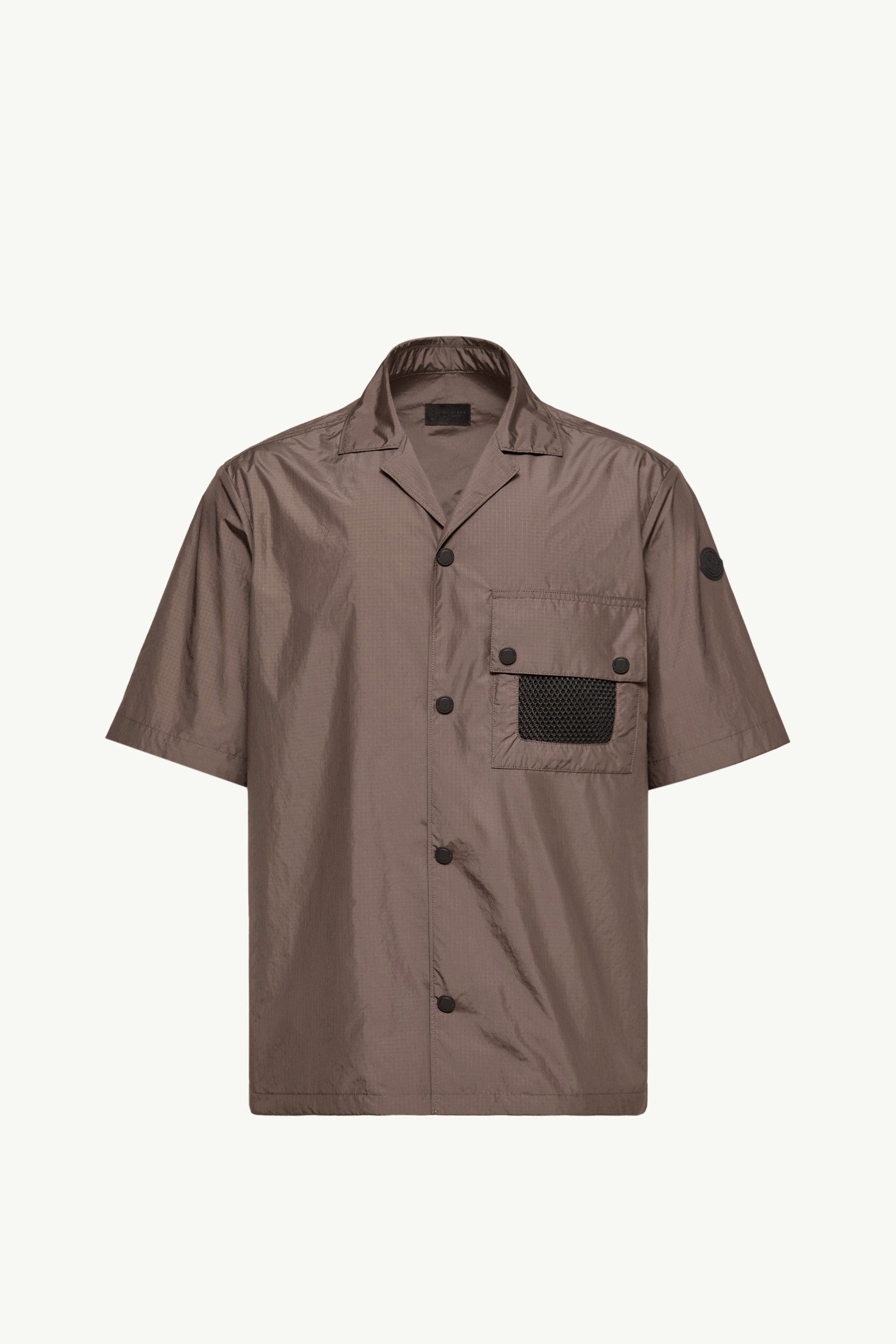 Moncler Logo Short Sleeve Shirt Brown Brown