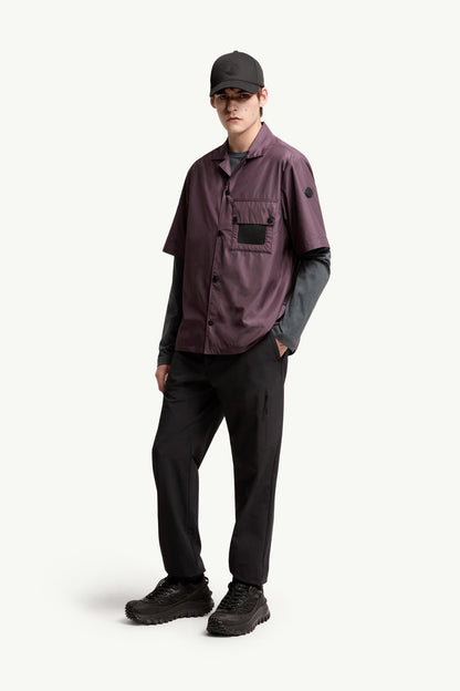 Moncler Logo Short Sleeve Shirt Grape Red Grape Red