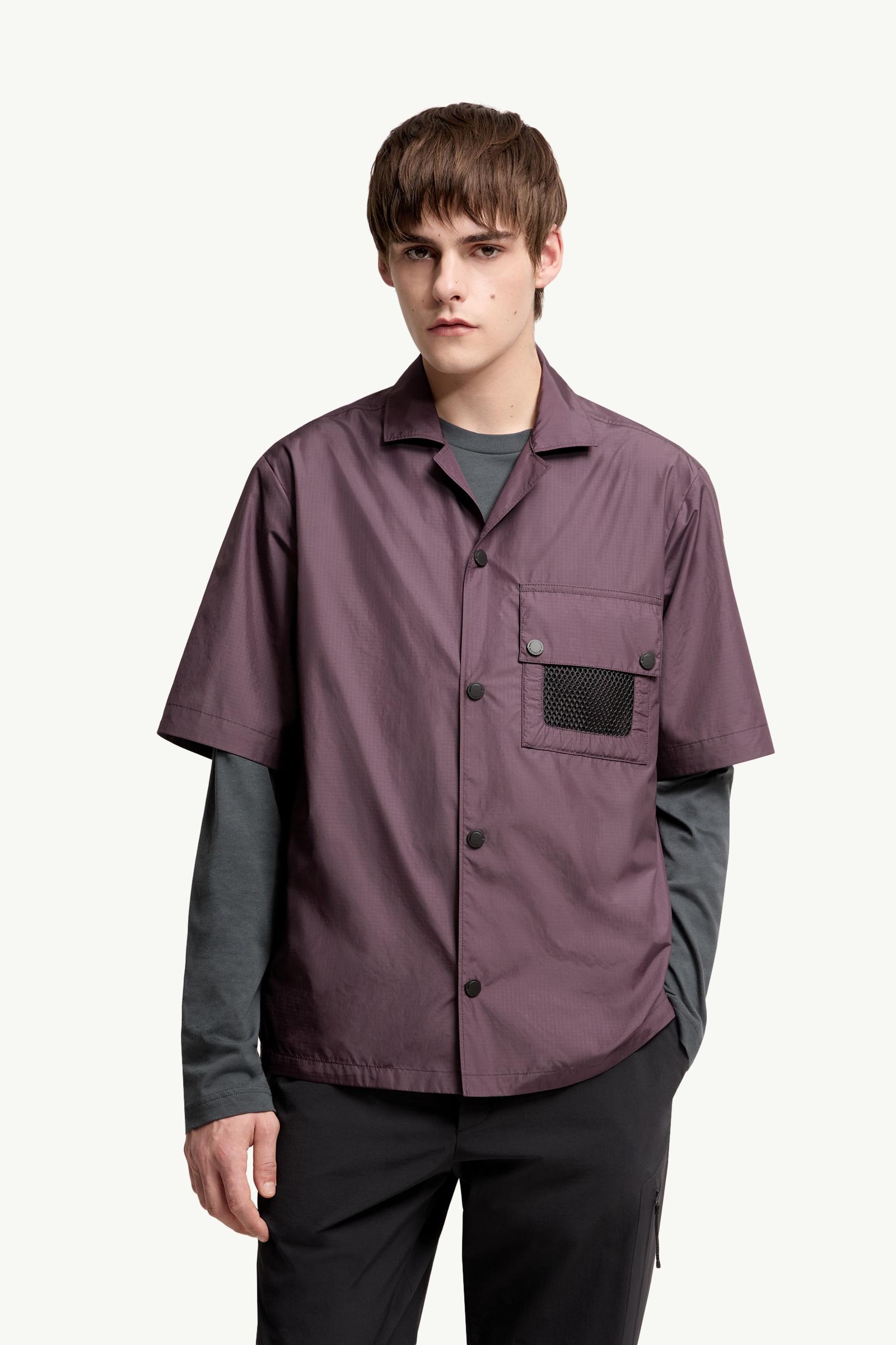 Moncler Logo Short Sleeve Shirt Grape Red Grape Red