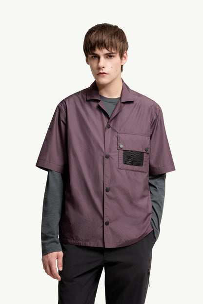 Moncler Logo Short Sleeve Shirt Grape Red Grape Red