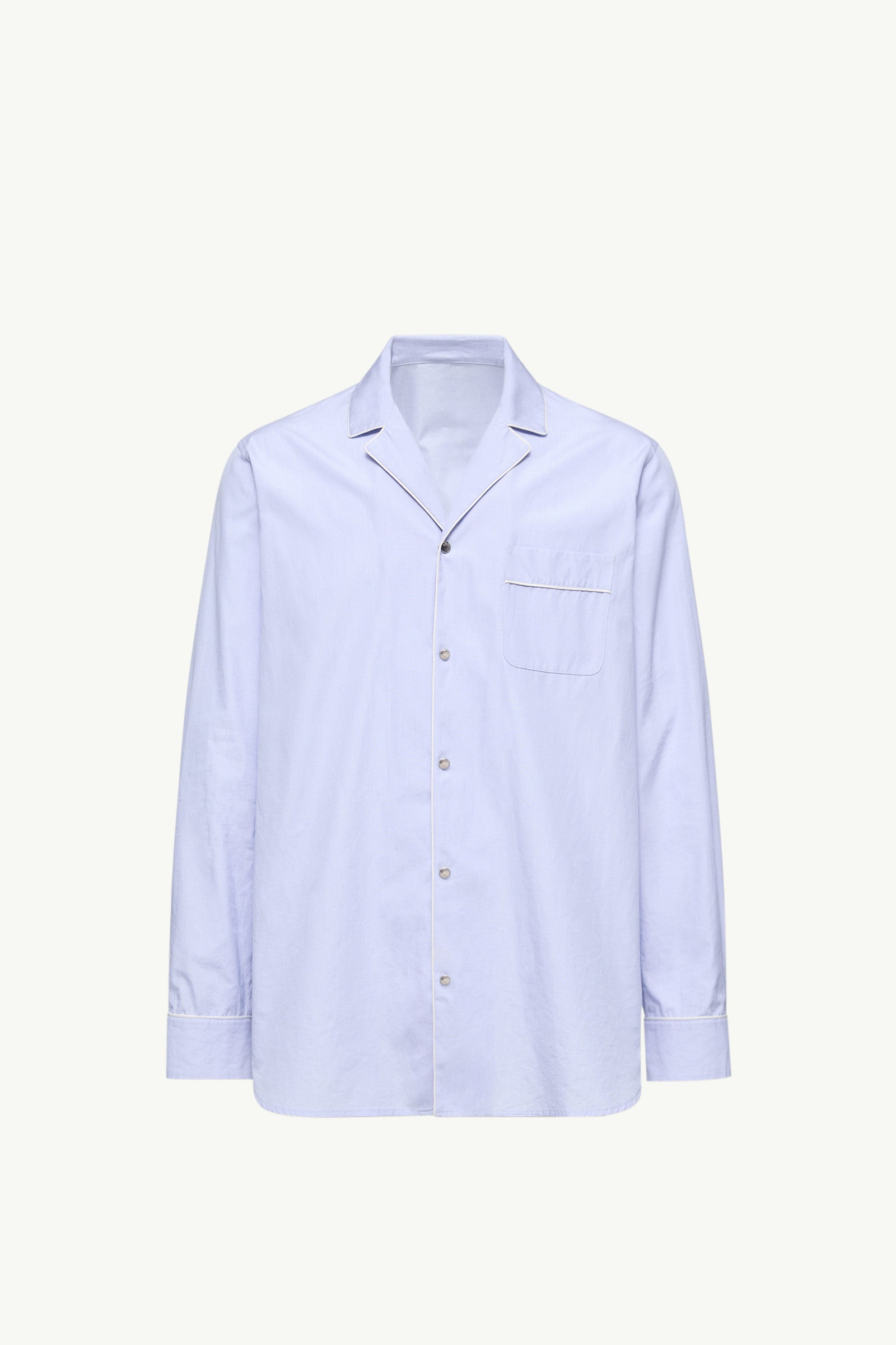 Moncler Fil-À-Fil Cotton Long Sleeve Shirt Light Blue Light Blue