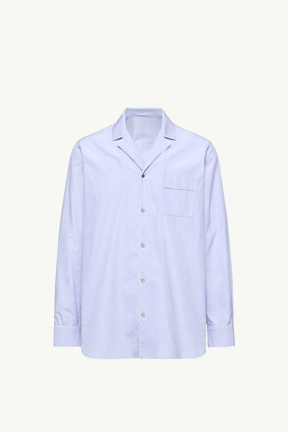 Moncler Fil-À-Fil Cotton Long Sleeve Shirt Light Blue Light Blue