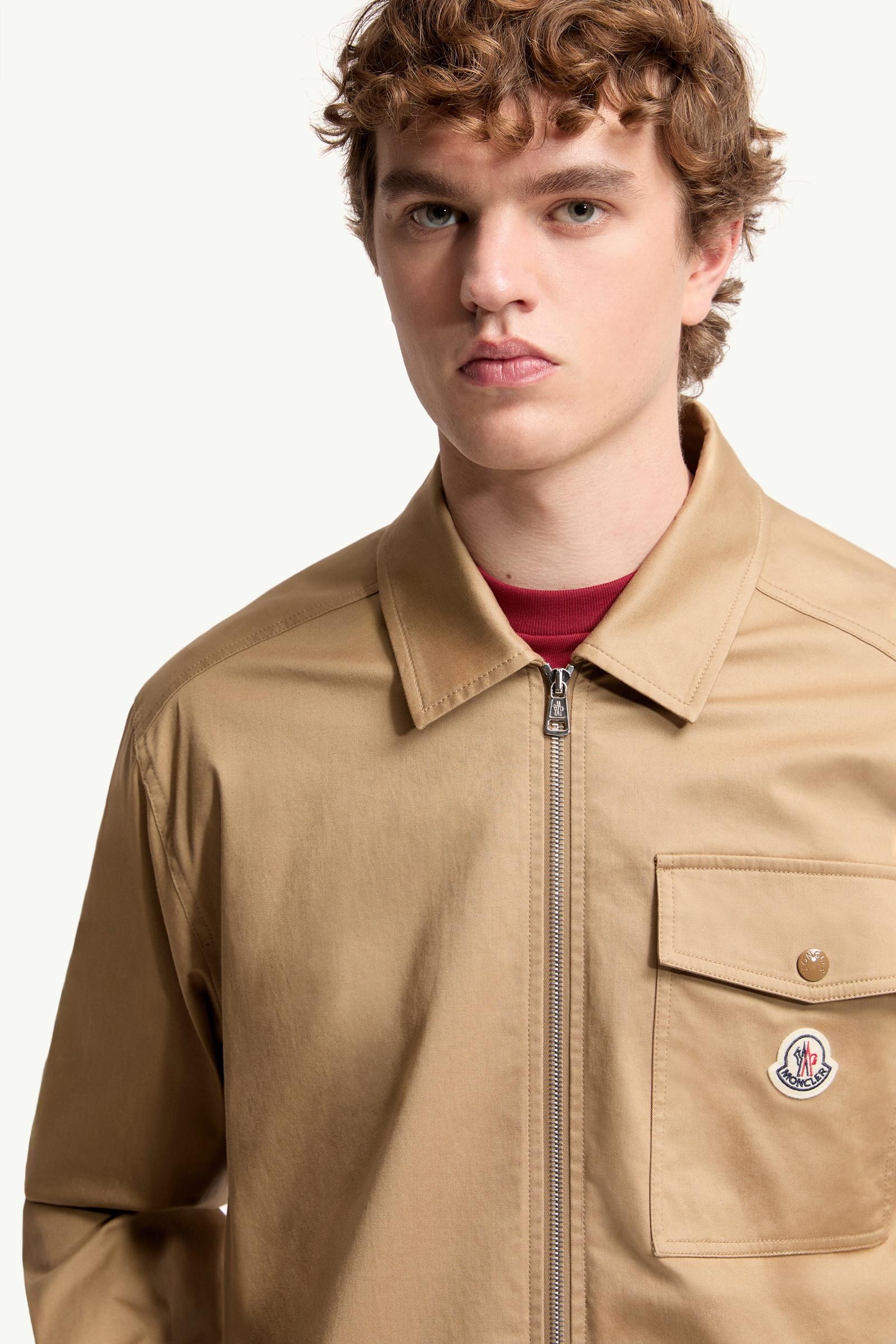 Moncler Cotton Blend Gabardine Shirt Jacket Beige Beige
