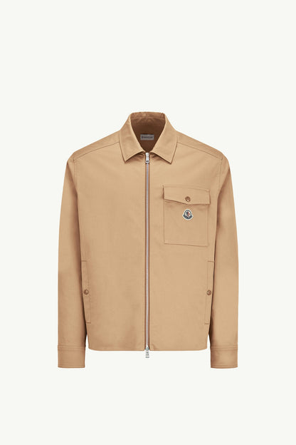 Moncler Cotton Blend Gabardine Shirt Jacket Beige Beige